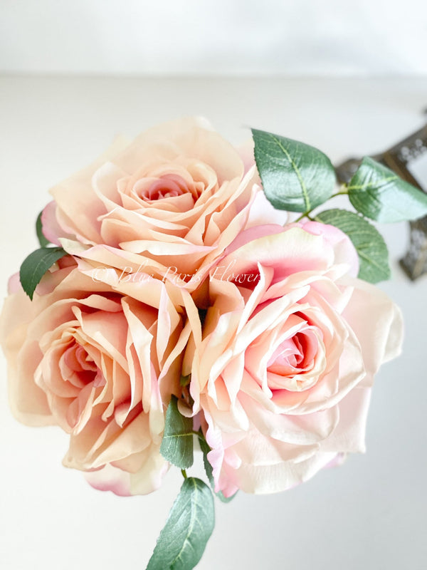 Real Touch Faux Pink Roses Flower Arrangement