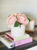 Real Touch Faux Pink Roses Flower Arrangement