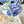 Blue French Country Anemone Thistle Hydrangeas Floral Faux Artificial Arrangement, Centerpiece Floral Flower Decor, Silk, Real Touch Flowers