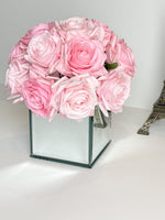 Pink Real Touch Rose Centerpiece Faux Flower Arrangement