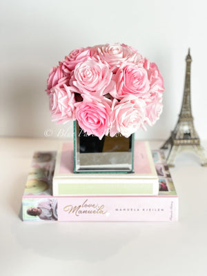 Pink Real Touch Rose Centerpiece Faux Flower Arrangement