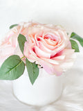 Real Touch Faux Pink Roses Flower Arrangement