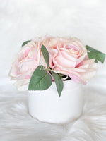 Real Touch Faux Pink Roses Flower Arrangement