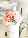 Real Touch Faux Pink Roses Flower Arrangement