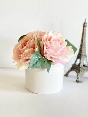 Real Touch Faux Pink Roses Flower Arrangement