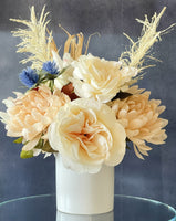 Fall or Thanksgiving Arrangement, Peonies, Dahlias in Vase, Floral Decor Centerpiece, Faux Florals Artificial Flowers Silk Floral Decor