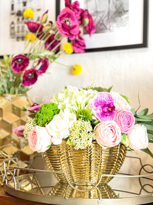 All REAL TOUCH Floral Arrangement, Hydrangeas, Roses, Peonies Extremely Realistic French Country, Artificial Faux Flowers, Centerpiece Decor