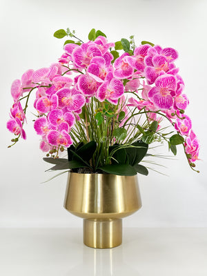 34” Tall Pink 10 Stems Phalaenopsis Orchid Arrangement, Real Touch Flower in Vase Elegant Table Centerpiece Floral Decor Flower Arrangement