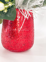 Christmas Artificial Flower Arrangement-Christmas Faux Centerpiece-Christmas Flowers- White Peonies Flower Centerpiece-Christmas Gift-Decor