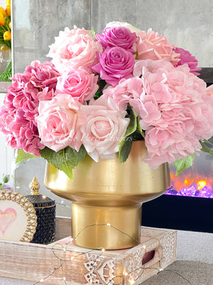 X-Large REAL TOUCH Roses, Peonies, Hydrangeas Arrangement, Artificial Faux Centerpiece, Floral Flowers Elegant French Arrangement, Decor