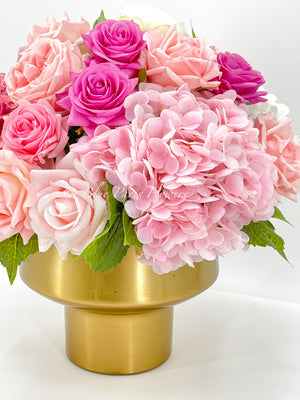 X-Large REAL TOUCH Roses, Peonies, Hydrangeas Arrangement, Artificial Faux Centerpiece, Floral Flowers Elegant French Arrangement, Decor