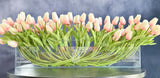 100 Pink Modern Long REAL TOUCH Tulips Arrangement Artificial Faux Table Centerpiece Floral Flower Arrangement Wedding French Style Decor