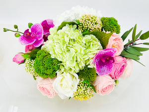 All REAL TOUCH Floral Arrangement, Hydrangeas, Roses, Peonies Extremely Realistic French Country, Artificial Faux Flowers, Centerpiece Decor