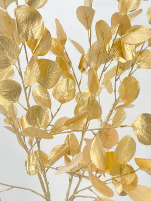 Modern Decor, Gold Silver Dollar Artificial Faux Arrangement in Vase. Gold Floral Faux Floral Centerpiece, Home, Office Decor Arrangement