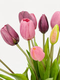Real Touch Tulips in Glass Vase, Home Decor Faux Flower Arrangement, French Country Style, Floral Arrangement, Home Decor