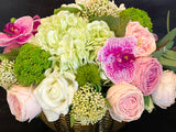 All REAL TOUCH Floral Arrangement, Hydrangeas, Roses, Peonies Extremely Realistic French Country, Artificial Faux Flowers, Centerpiece Decor