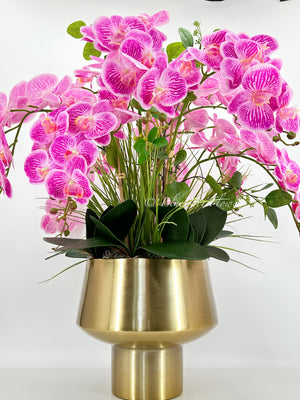 34” Tall Pink 10 Stems Phalaenopsis Orchid Arrangement, Real Touch Flower in Vase Elegant Table Centerpiece Floral Decor Flower Arrangement