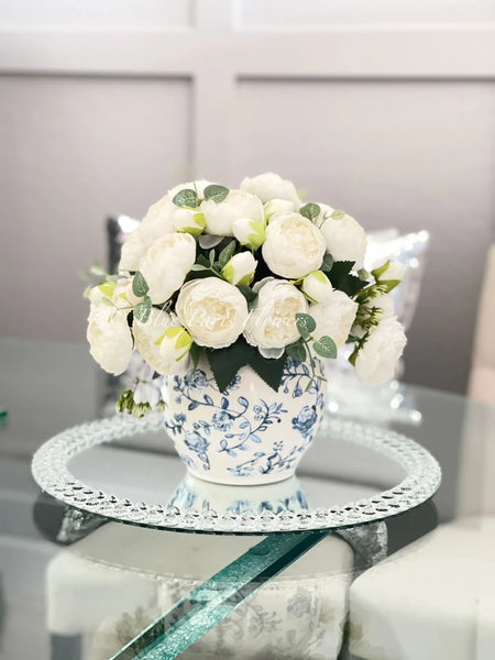 White Peonies Arrangement Modern Arrangement Realistic