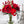 Faux Flower Arrangement, Peonies, Roses, Greens in Vase, Floral Decor Real Touch Centerpiece, Faux Artificial Flowers Silk Arrangement Red