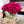 Fuchsia Velvet Roses Arrangement, Artificial Faux Centerpiece, Natural Touch Flowers in Glass Vase Home Decor, Floral Arrangement Blue Paris
