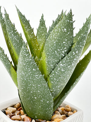 Succulents in White Vase, Faux Artificial Greens Succulents Plants Table Centerpiece Floral Decor Centerpiece Faux Florals