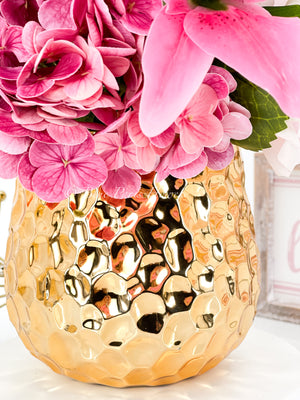 REAL TOUCH Floral Arrangement, Hydrangeas, Roses, Lilies, Tulips, French Country, Artificial Faux Forever Flowers, Flower Centerpiece, Decor
