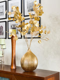 Modern Decor, Gold Silver Dollar Artificial Faux Arrangement in Vase. Gold Floral Faux Floral Centerpiece, Home, Office Decor Arrangement