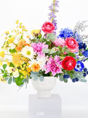 Spring Wild Flower Faux Arrangement | Blue Paris Flowers