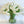 Large 50 White Tulips Modern Faux French Floral Arrangement | Real Touch Artificial Faux Forever Flowers in Glass Vase, Faux Flowers, Vase