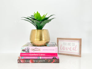 Succulents in Gold Vase, Faux Artificial Greens Succulents Plants Table Centerpiece Floral Decor Centerpiece Faux Florals