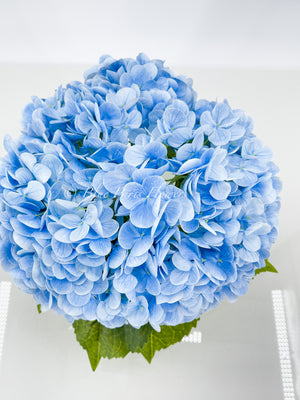 Blue REAL TOUCH Hydrangeas in Vase, Artificial Faux Flower Arrangement, Floral Centerpiece Flower, Faux Flower in Vase, Home Decor