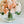 45 Cream & Peach Rose Arrangement Artificial Faux Silk Flowers in Glass Vase, Modern French Decor, Floral Centerpiece, Home Decor Gift Blue Paris