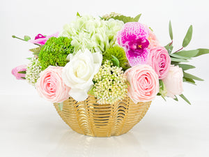 All REAL TOUCH Floral Arrangement, Hydrangeas, Roses, Peonies Extremely Realistic French Country, Artificial Faux Flowers, Centerpiece Decor