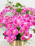 34” Tall Pink 10 Stems Phalaenopsis Orchid Arrangement, Real Touch Flower in Vase Elegant Table Centerpiece Floral Decor Flower Arrangement