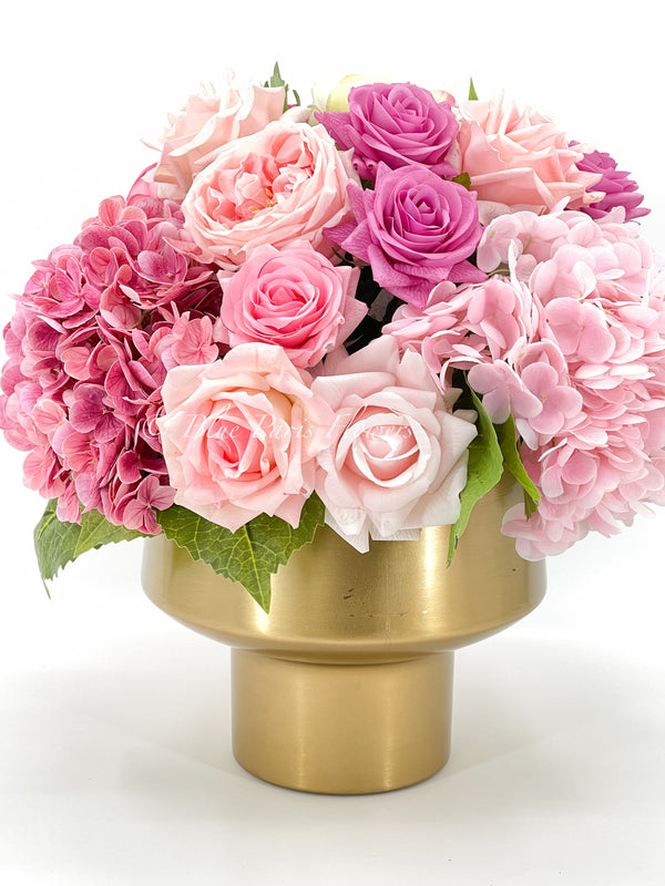 X-Large REAL TOUCH Roses, Peonies, Hydrangeas Arrangement, Artificial Faux Centerpiece, Floral Flowers Elegant French Arrangement, Decor