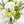 Floral Arrangement, Green White Hydrangeas Silk Artificial Flower Centerpiece, Faux Silk Arrangement Glass Vase, Flower Decor Blue Paris